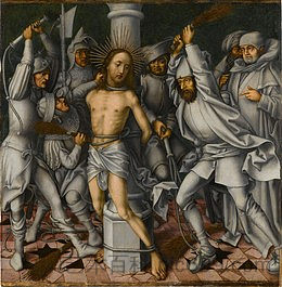 基督的鞭打（灰色受难-4） Flagellation of Christ (Grey Passion-4) (c.1494 - c.1500)，老汉斯·霍尔拜因