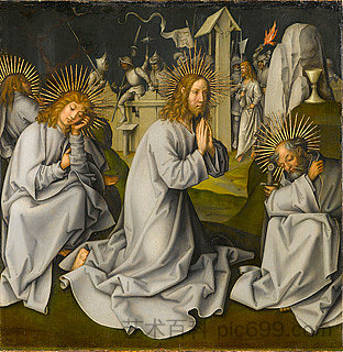 橄榄山上的基督（灰色受难-1） Christ on the Mount of Olives (Grey Passion-1) (c.1494 - c.1500)，老汉斯·霍尔拜因