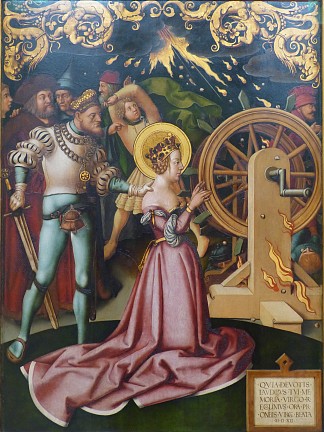 圣凯瑟琳祭坛：圣凯瑟琳殉难 Katharinenaltar:  Martyrium Der Hl. Katharina (1512)，老汉斯·霍尔拜因