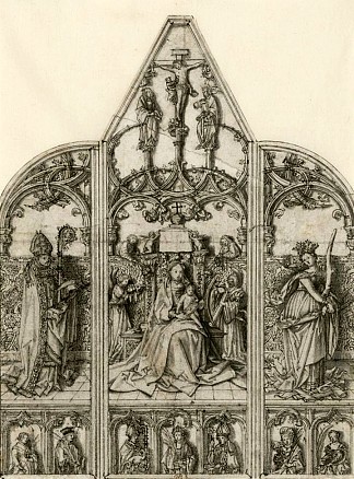 奥格斯堡大教堂的祭坛设计 Altar Design for the Augsburg Cathedral (1508)，老汉斯·霍尔拜因