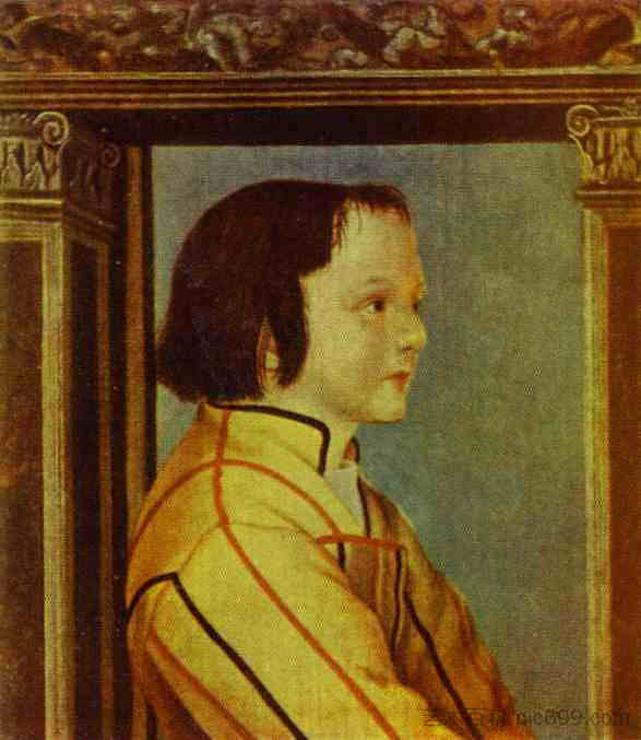 栗色头发男孩的肖像 Portrait of a Boy with Chestnut Hair (1517; Germany  )，汉斯·荷尔拜因