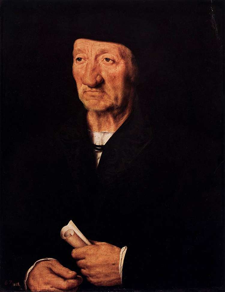 一个老人的肖像 Portrait of an Old Man (1525 - 1527; Germany  )，汉斯·荷尔拜因