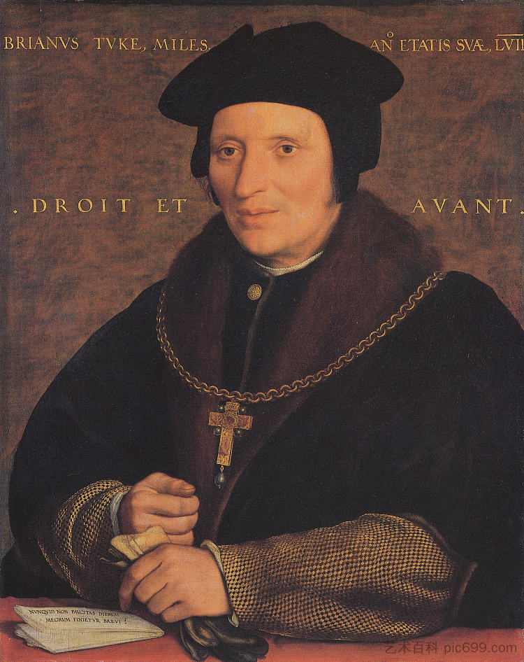 布莱恩·图克爵士的肖像 Portrait of Sir Brian Tuke (c.1527; Germany  )，汉斯·荷尔拜因