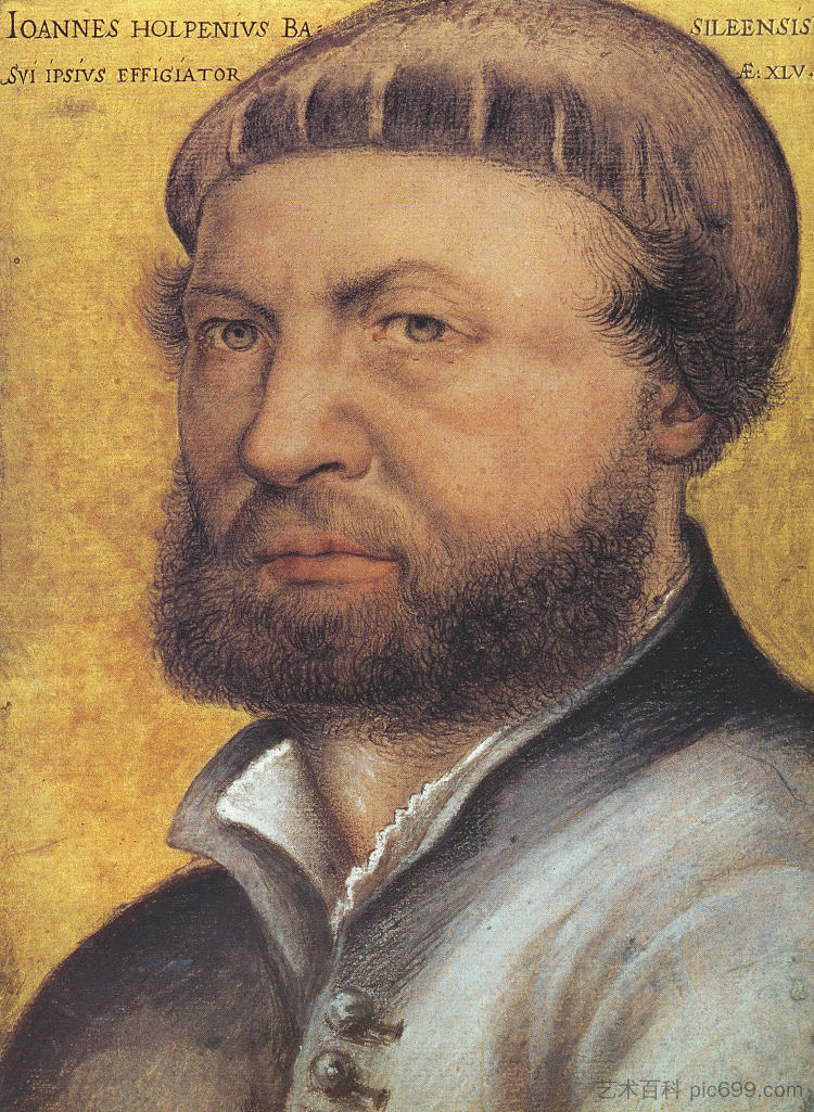 自画像 Self Portrait (1542; Germany  )，汉斯·荷尔拜因