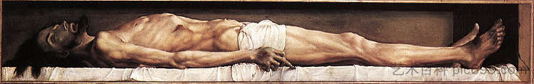 坟墓中死去的基督的身体 The Body of the Dead Christ in the Tomb (1521; Germany  )，汉斯·荷尔拜因