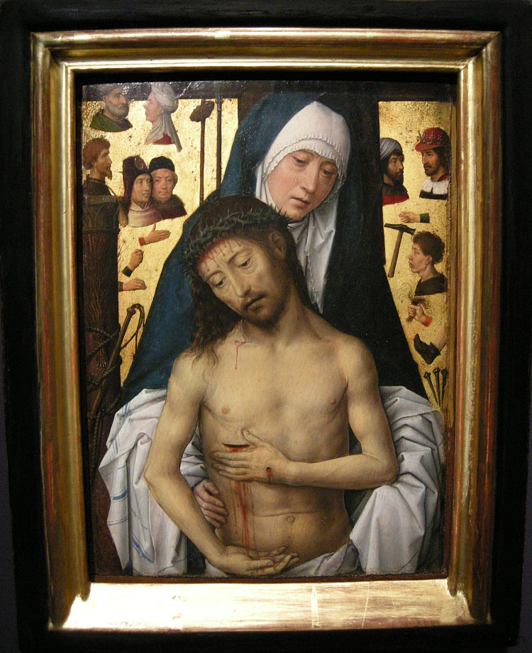 Ecce Homo在处女的怀抱中 Ecce Homo in the arms of the virgin (1475 - 1479)，汉斯·梅姆林