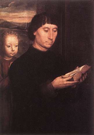 一个读书人的肖像 Portrait of a Reading Man (c.1485)，汉斯·梅姆林