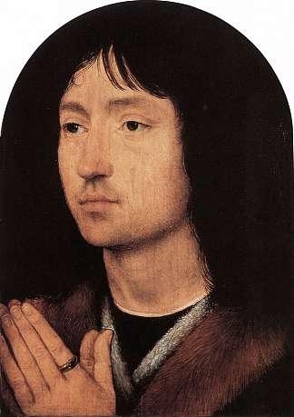 一个年轻人在祈祷的肖像 Portrait of a Young Man at Prayer (c.1487)，汉斯·梅姆林