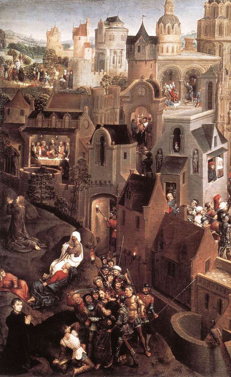 基督受难场景（左侧） Scenes from the Passion of Christ (left side) (1470 - 1471)，汉斯·梅姆林