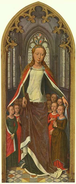 圣厄休拉和她的同伴，来自圣厄休拉圣物箱 St. Ursula and her companions, from the Reliquary of St. Ursula (1489)，汉斯·梅姆林