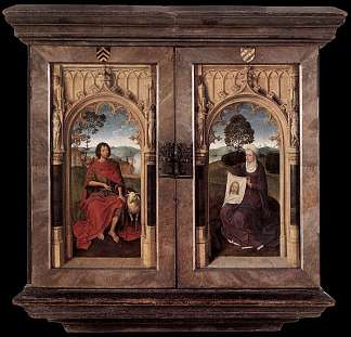 扬·弗洛林斯的三联画已关闭 Triptych of Jan Floreins closed (1479)，汉斯·梅姆林