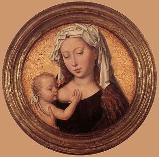 处女哺乳孩子 Virgin Suckling the Child (1487 – 1490)，汉斯·梅姆林