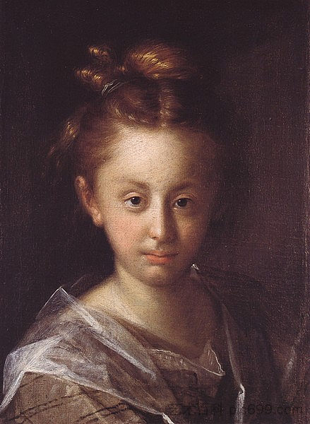 一个女孩的肖像(玛丽亚·麦克斯米利亚娜) Portrait of a girl (Maria Maxmiliana) (1612),汉斯·冯·阿亨