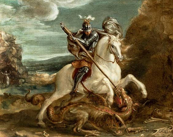 圣乔治屠龙 St. George Slaying the Dragon，汉斯·冯·阿亨