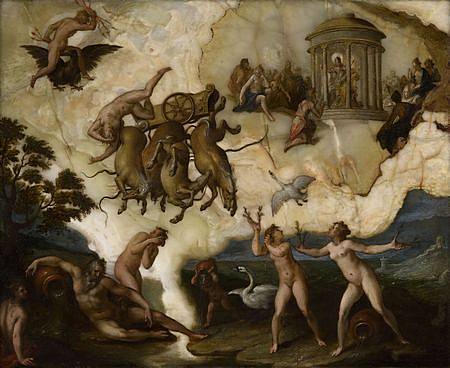 法埃顿的陷落 The fall of Phaëton (1600)，汉斯·冯·阿亨