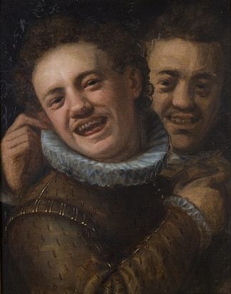 两个笑男人（双自画像） Two laughing men (double self-portrait) (1574)，汉斯·冯·阿亨