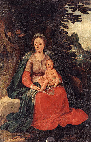 处女与圣婴 Virgin and Child (1606)，汉斯·冯·阿亨