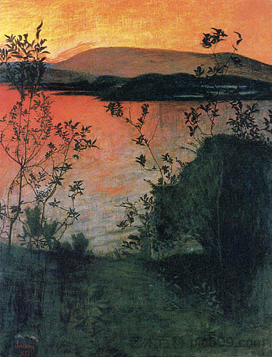 晚上 2 Noite 2 (c.1905; Norway  )，哈拉尔德·索尔伯格