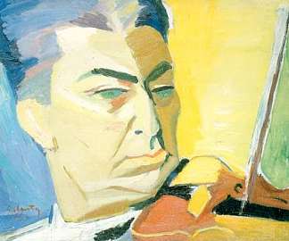 小提琴家A.加布里埃尔的肖像 Portrait of the Violinist A. Gabrielian (1960)，哈鲁蒂温·加连兹