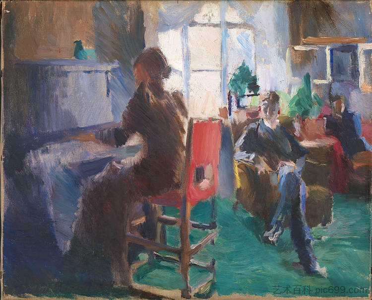 通过钢琴 By the Piano (1894)，哈里特·贝克