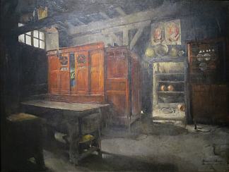 农场内部，罗什福尔恩特尔，布列塔尼 Farm Interior, Rochefort En Terre, Brittany (1882)，哈里特·贝克