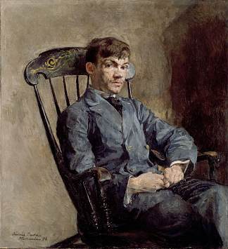 作曲家约翰·贝克·伦德的肖像 Portrait of the Composer Johan Backer Lunde (1896)，哈里特·贝克