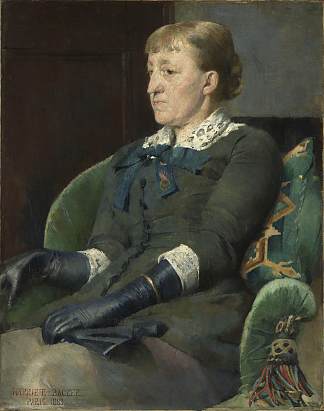 画家基蒂·基兰的肖像 Portrait of the Painter Kitty Kielland (1883)，哈里特·贝克