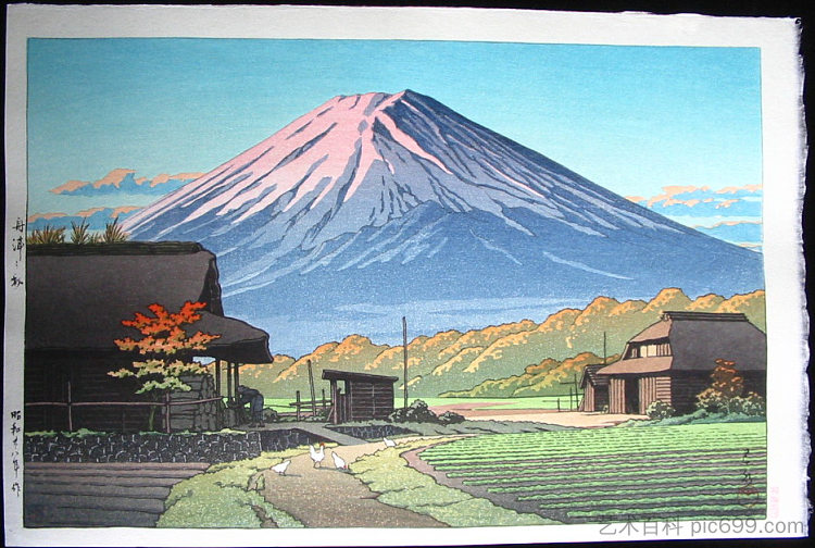 船津的秋天，河口湖附近 Autumn at Funatsu, Near Lake Kawaguchi (1953)，川濑巳水