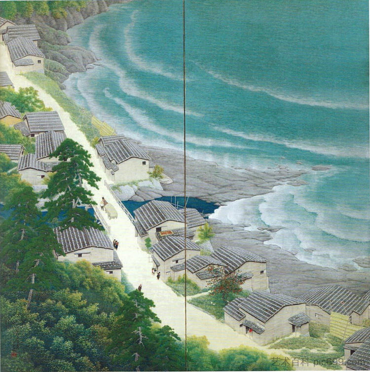 沿海景观 Coastal Landscape (1927)，川濑巳水