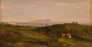 蒙特奇尔切奥的景色 View Of The Monte Circeo (c.1853 – 1854)，海因里希·伯克尔