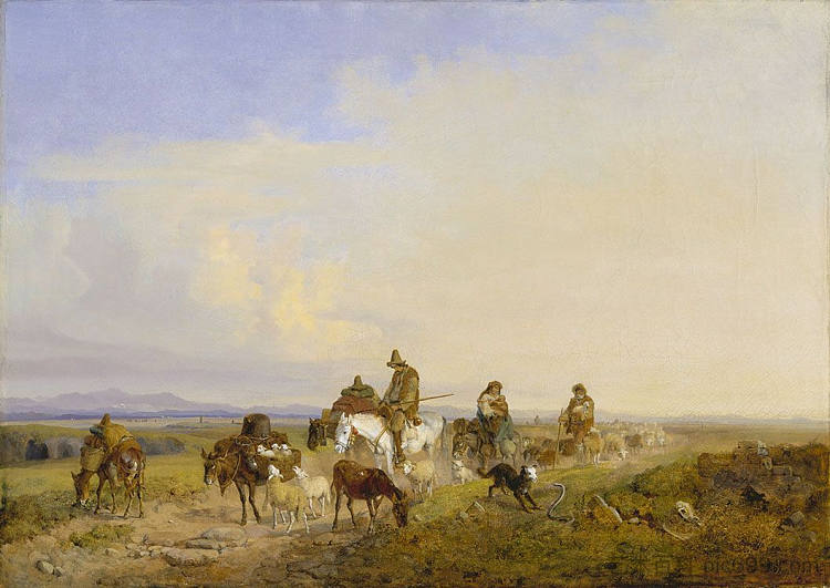 罗马坎帕尼亚的牧羊人 Shepherd in The Roman Campagna，海因里希·伯克尔