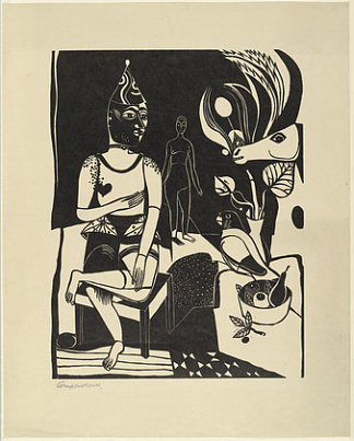坐着的丑角 Seated Harlequin (1922)，海因里希·坎彭多克