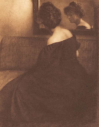 镜子前的女士 Lady before a mirror (1904)，海因里希·库恩