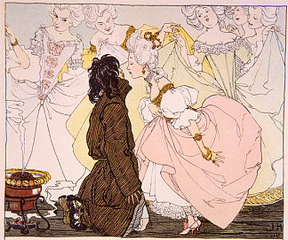 公主与养猪人 Die Prinzessin Und Der Schweinehirt (c.1897)，海因里希·勒夫勒