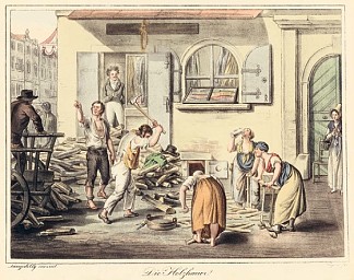 樵夫，在约瑟夫·兰泽德利（Josef Lanzedelly）的画作之后 The woodcutters, after a drawing by Josef Lanzedelly (1819)，海因里希·帕平