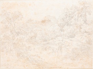塞尔彭塔拉与奇维泰拉的景色，1824年8月23日 Serpentara with a view of Civitella, 23 August 1824 (1824)，海因里希·莱因霍尔德
