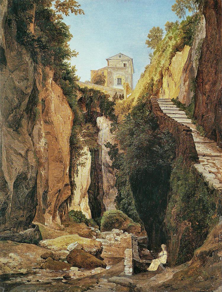 索伦托峡谷 Ravine at Sorrento (1823)，海因里希·莱因霍尔德