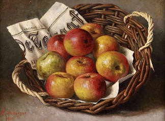 篮子里的苹果 Apples in a basket (1910)，海伦·奥古斯塔·汉堡