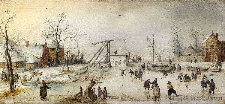 冰上场景 Scene on the Ice (1620)，亨德里克·艾弗坎普