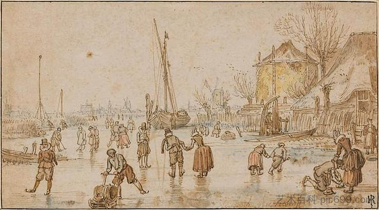 冬季乐趣 Amusement D’hiver (1634)，亨德里克·艾弗坎普