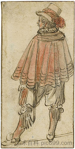 背上站着的人看到 Staande Man Op De Rug Gezien (1634)，亨德里克·艾弗坎普