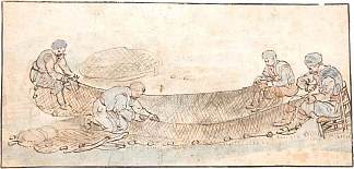 渔民修补渔网 Fishermen Mending Nets (1634)，亨德里克·艾弗坎普