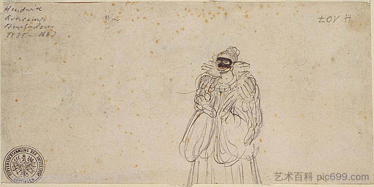 化装女士 Masqueraded Lady (1634)，亨德里克·艾弗坎普