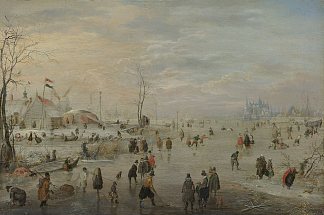 享受冰 Enjoying the Ice (1620)，亨德里克·艾弗坎普