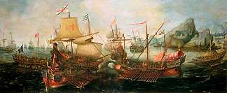 袭击西班牙宝藏厨房，葡萄牙 Attack on Spanish Treasure Galleys, Portugal (1602)，亨德里克·弗鲁姆