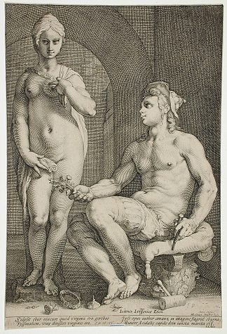 皮格马利翁和加拉蒂亚 Pygmalion and Galatea (1593)，亨德里克·戈尔齐乌斯