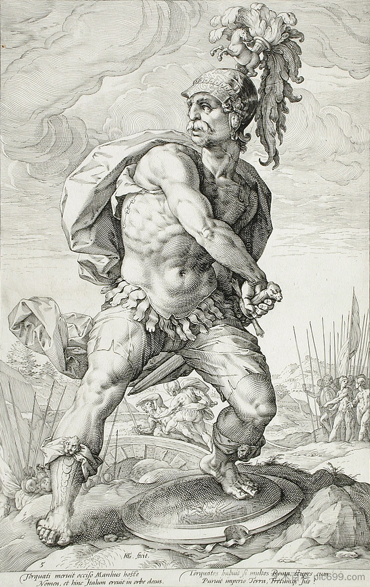 提图斯·曼利乌斯·托夸托斯 Titus Manlius Torquatos (1586),亨德里克·戈尔齐乌斯