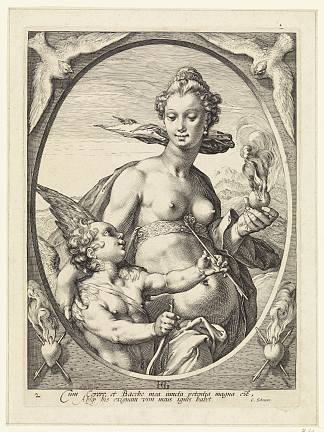 维纳斯和阿莫尔 Venus and Amor (c.1580 – c.1595)，亨德里克·戈尔齐乌斯