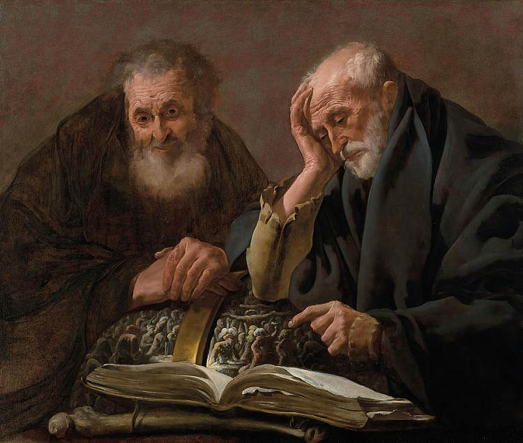 德谟克利特和赫拉克利特 Democritus and Heraclitus，亨德里克·特布鲁根