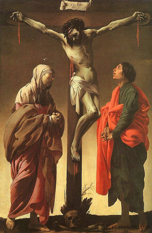 与圣母和圣约翰一起受难 The Crucifixion With The Virgin And St. John (1624 - 1625)，亨德里克·特布鲁根